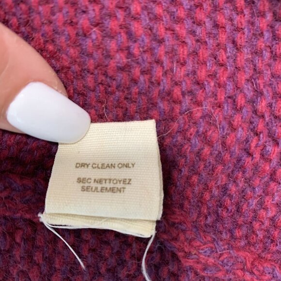 Free People XS Red Gradient Angora Wool Knit Long Cardigan Sweater Peplum Chunky - Picture 7 of 7